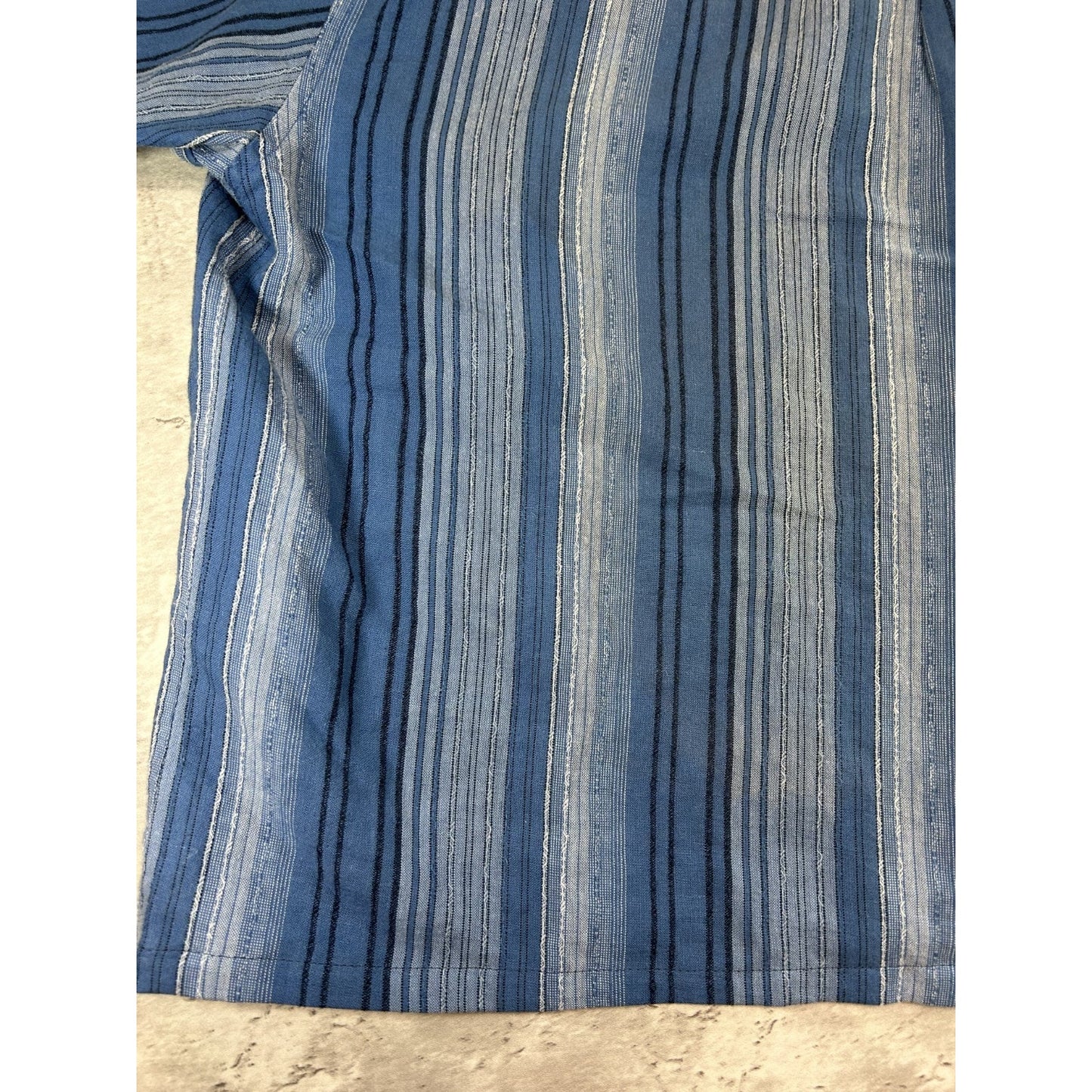 Cafe Luna Striped Print Short Sleeve Reworked Cropped Button Up Shirt Size XL