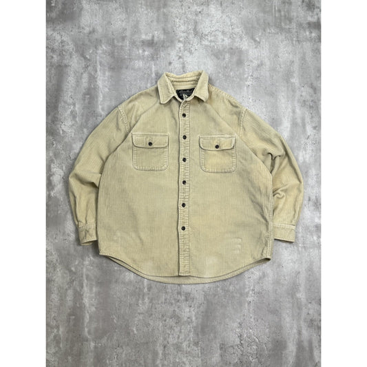 Vintage Eddie Bauer Corduroy Long Sleeve Double Pocket Button Up Shirt Sz Large