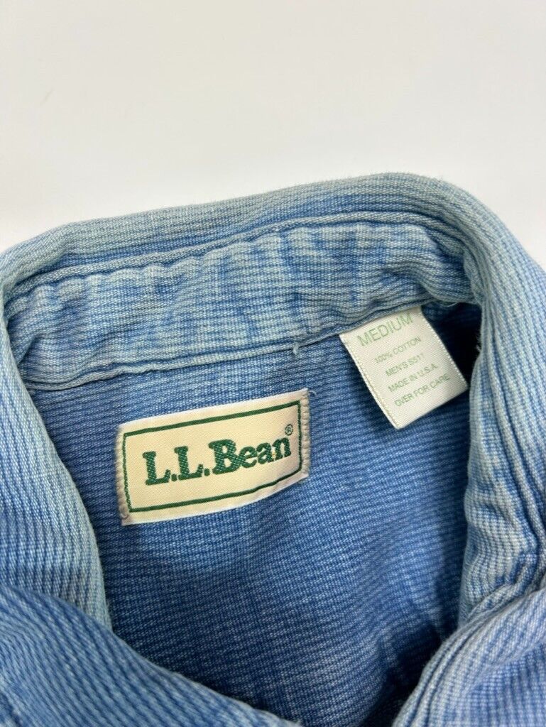 VTG 90s L.L. Bean Corduroy Double Pocket Long Sleeve Button Up Shirt Sz Medium