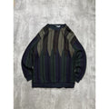 Vintage 90s Abstract Striped Pullover Knit Sweater Size Large