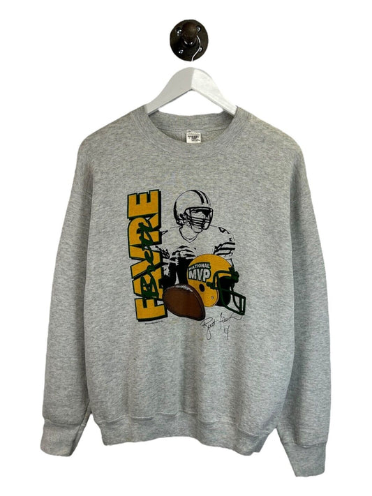 Vintage 90s Brett Favre #4 Green Bay Packers NFL MVP Sweatshirt Size Large