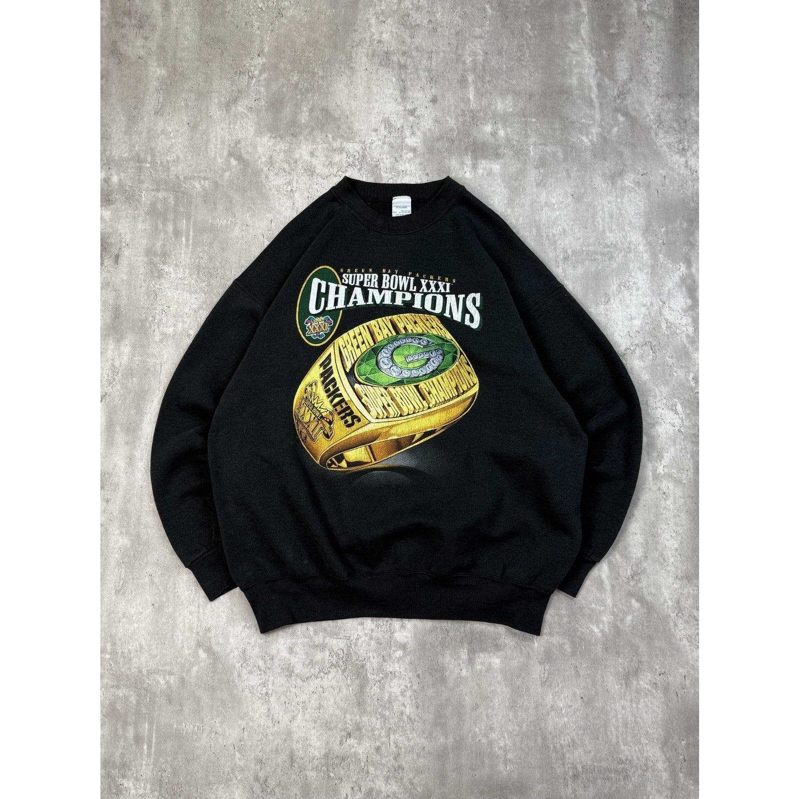 Vintage 1997 Green Bay Packers NFL Super Bowl XXXI Champs Sweatshirt Size 2XL
