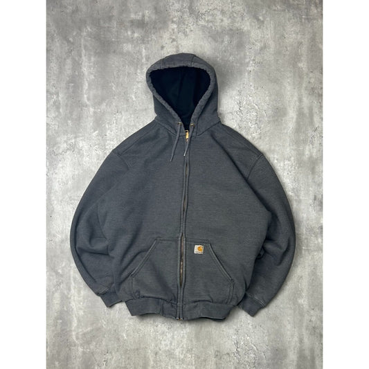 Vintage Carhartt Thermal Lined Full Zip Hooded Workwear Sweatshirt Size XL