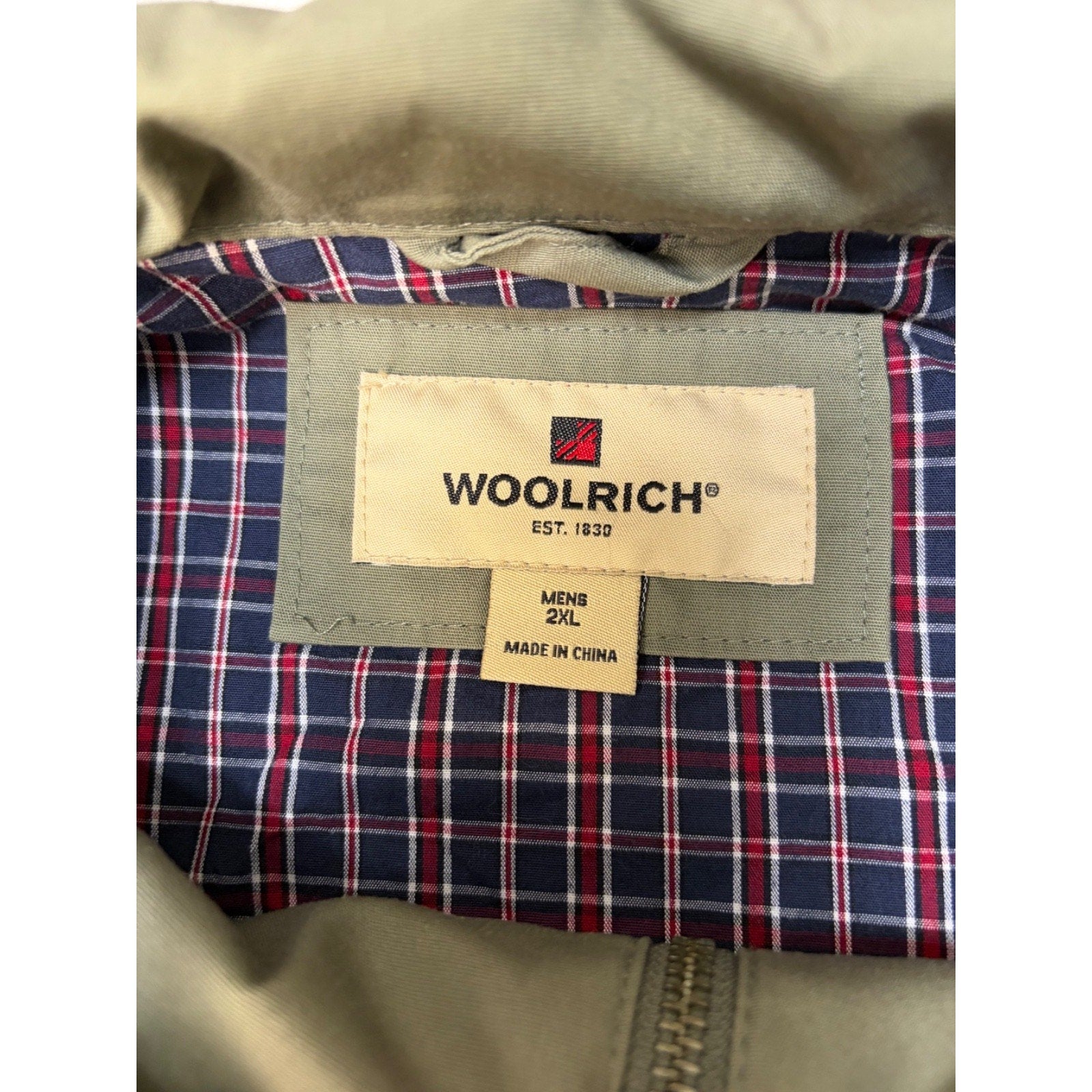Vintage Woolrich Plaid Lined Full Zip Collared Earth Tone Bomber Jacket Size 2XL