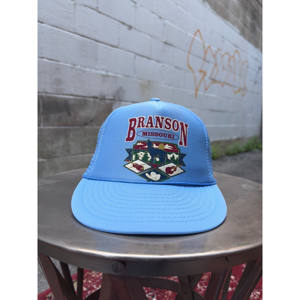 Vintage Branson Missouri Destination Crest Graphic Trucker Snapback Hat OSFA