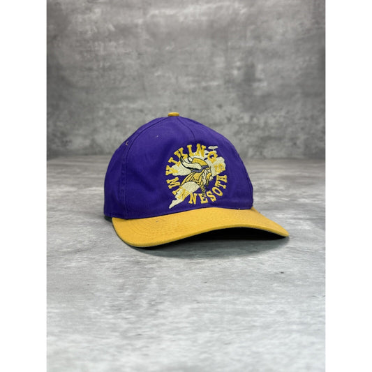 Vintage 90s Minnesota Vikings NFL Embroidered Logo Football Snapback Hat OSFA