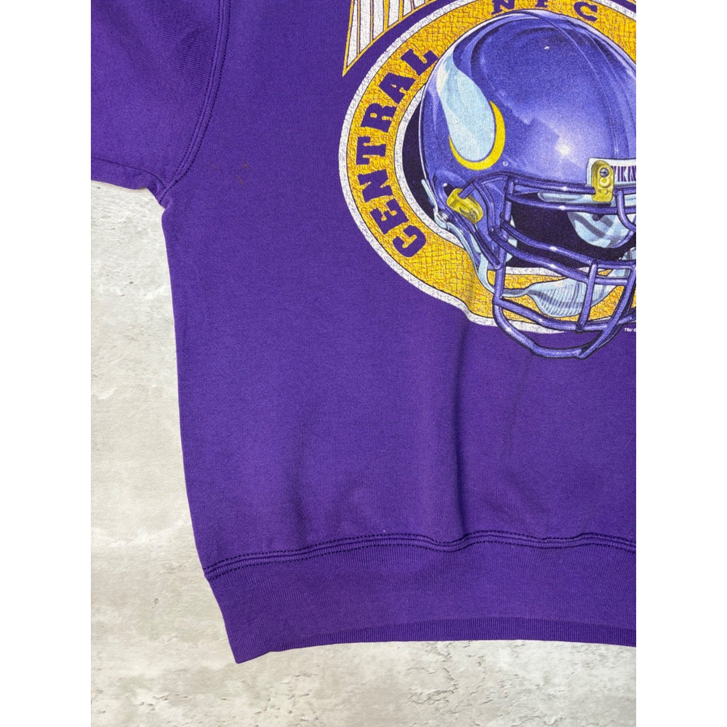 VTG 1995 Minnesota Vikings NFL Helmet Graphic Football Sweatshirt Size Medium