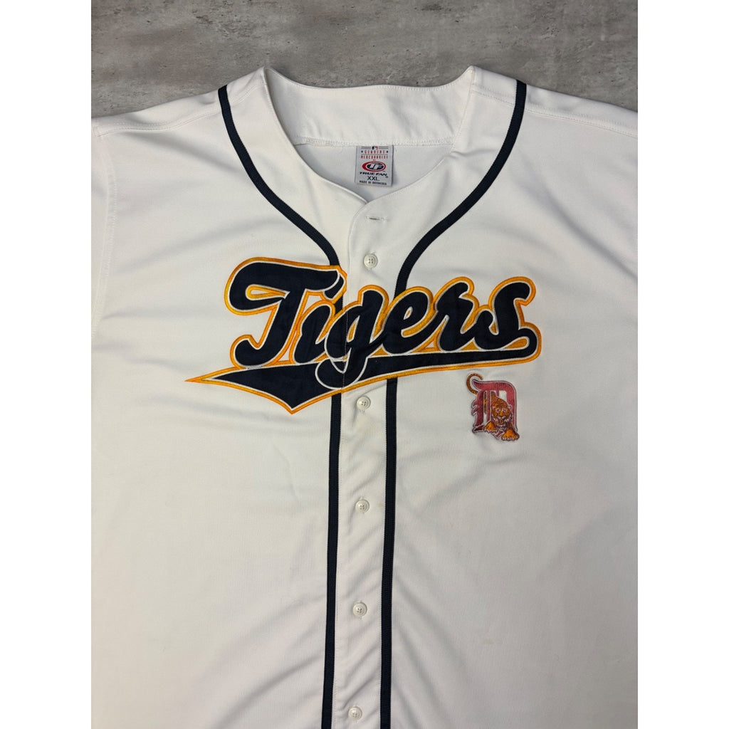Vintage Detroit Tigers MLB Stitched Tailsweep Spellout Baseball Jersey Size 2XL