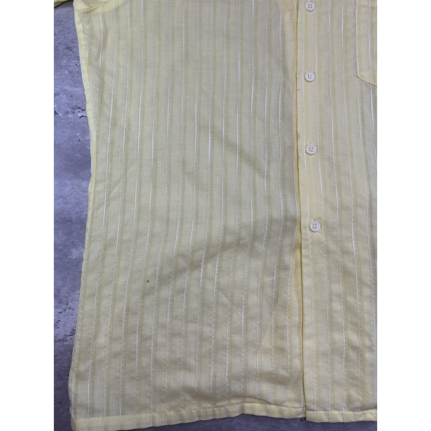 Vintage 80s/90s Arrow Striped Lightweight Single Pocket Button Up Shirt Sz Med