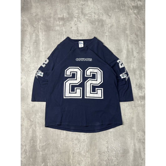 Vintage 90s Emmitt Smith #22 Dallas Cowboys NFL 3/4 Sleeve Jersey Size XL