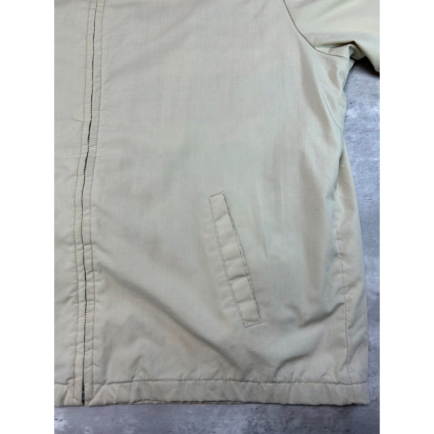 Vintage 1970s Beige Plaid Lined Harrington Style Ricky Jacket Size XL Beige
