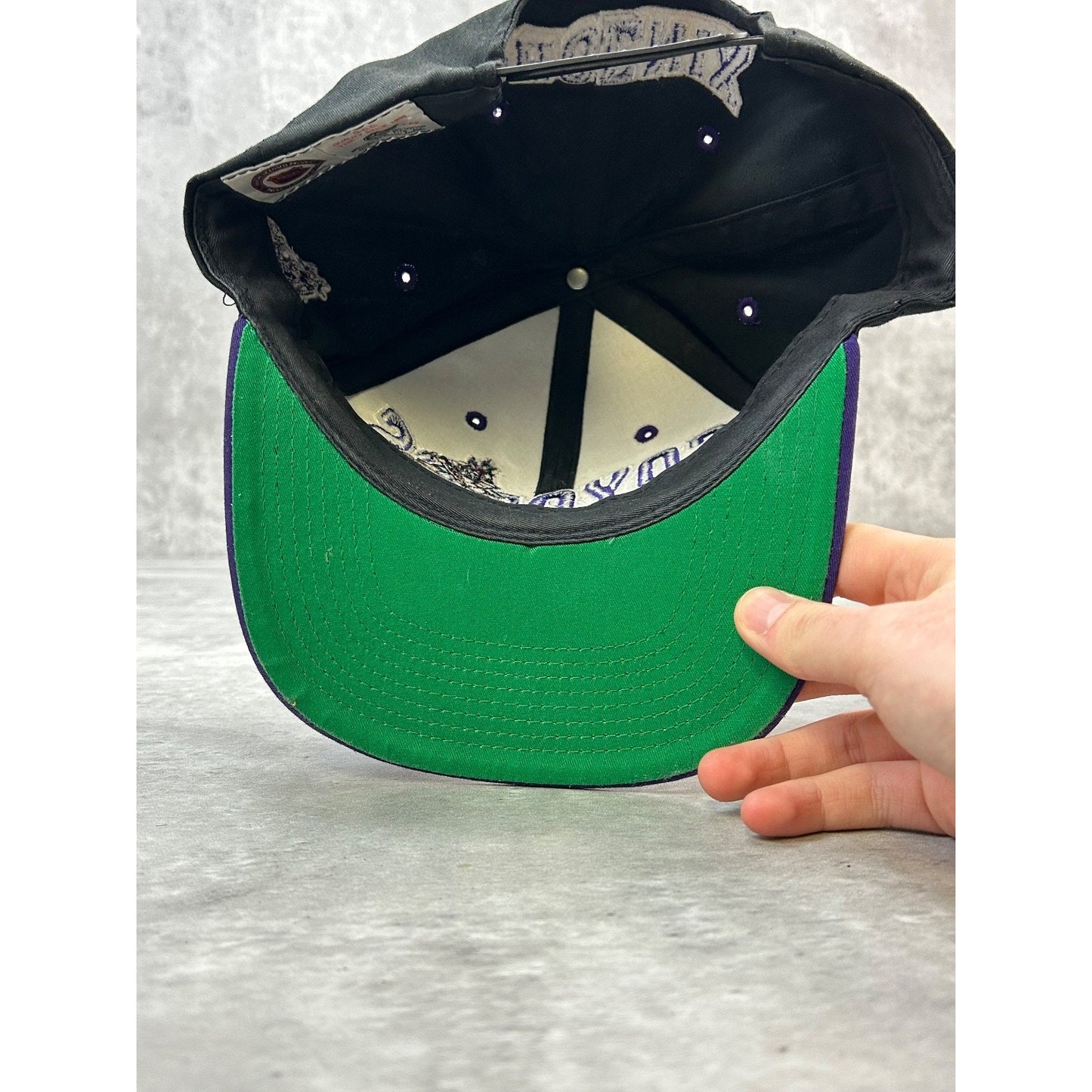 Vintage 90s Phoenix Coyotes NHL Embroidered Wave Spellout Snapback Hat OSFA