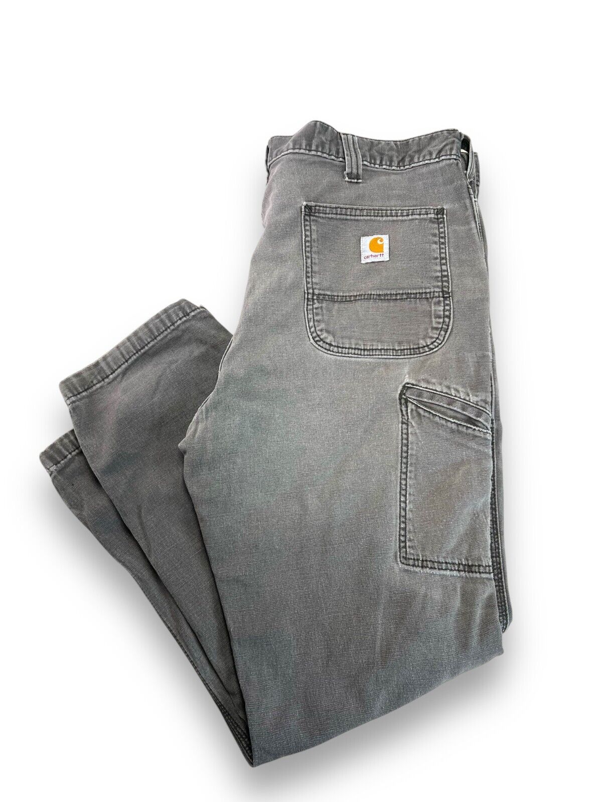 Carhartt Relaxed Fit Canvas Workwear Carpenter Pants Size 38W Gray