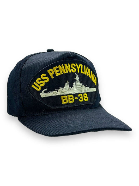 Vintage USS Pennsylvania Embroidered Patch Snapback Hat OSFA