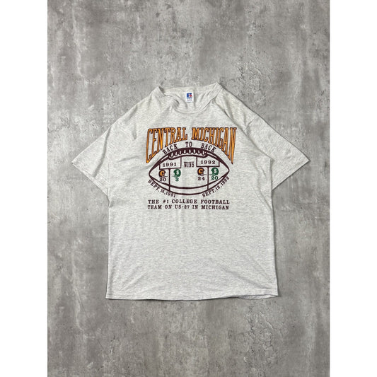 Vintage 1992 Central Michigan NCAA Back To Back Champs Football T-Shirt Size XL