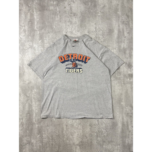 Vintage Detroit Tigers MLB Nike Middle Swoosh Spellout T-Shirt Size XL