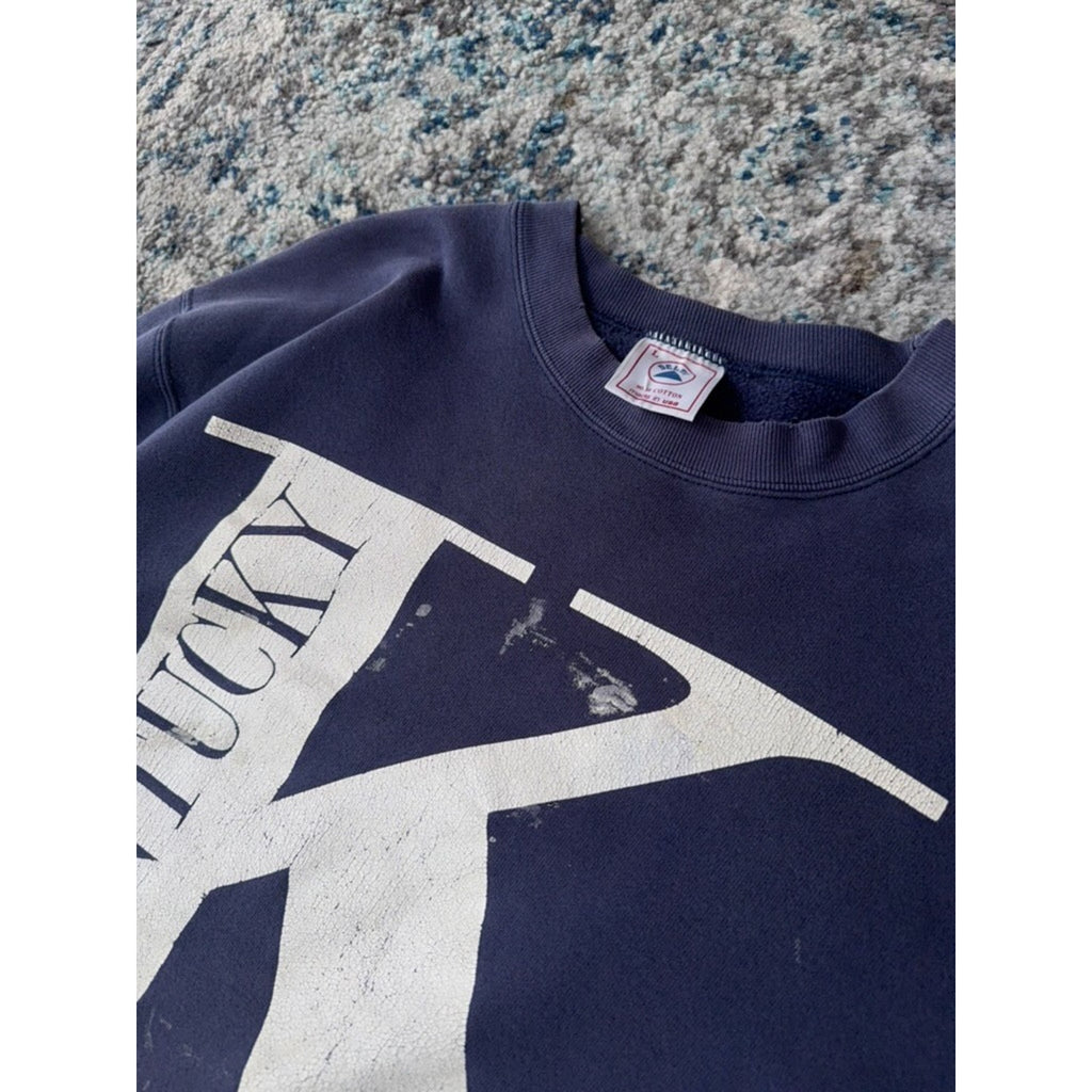 Vintage 90s Kentucky Wildcats NCAA Big Logo Graphic Sweatshirt Size Large