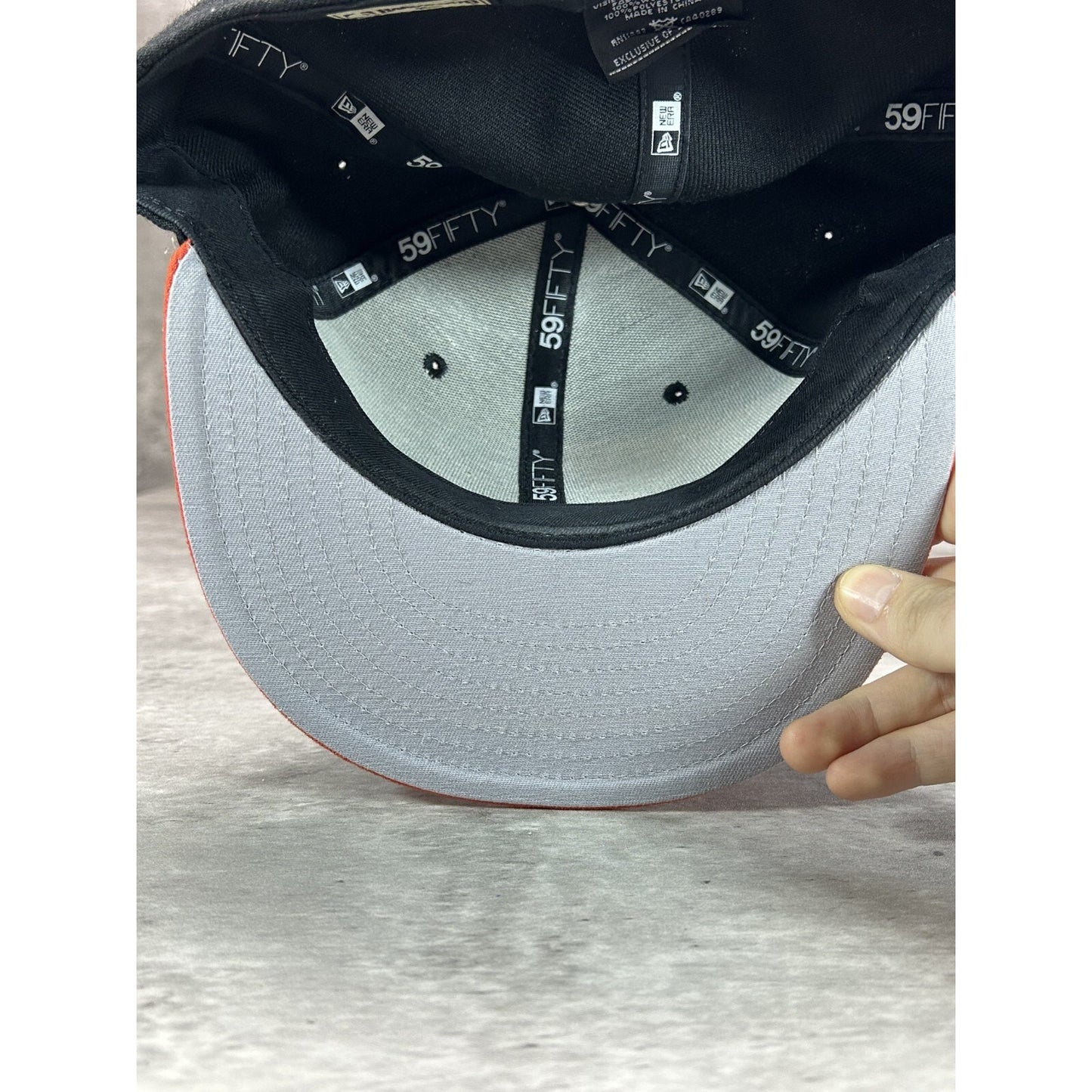 Buffalo Braves NBA Embroidered Logo Retro Fitted Hat 7 1/2 Black/Orange
