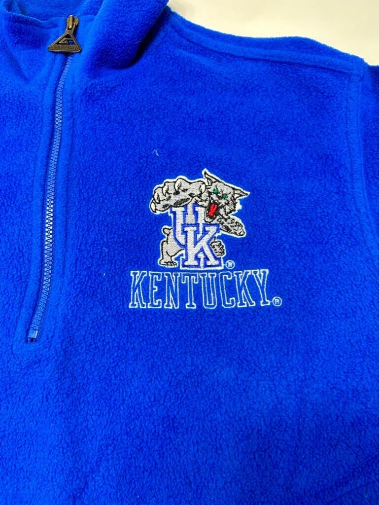 Vintage 90s Kentucky Wildcats NCAA Embroidered Fleece Sweatshirt Size Large