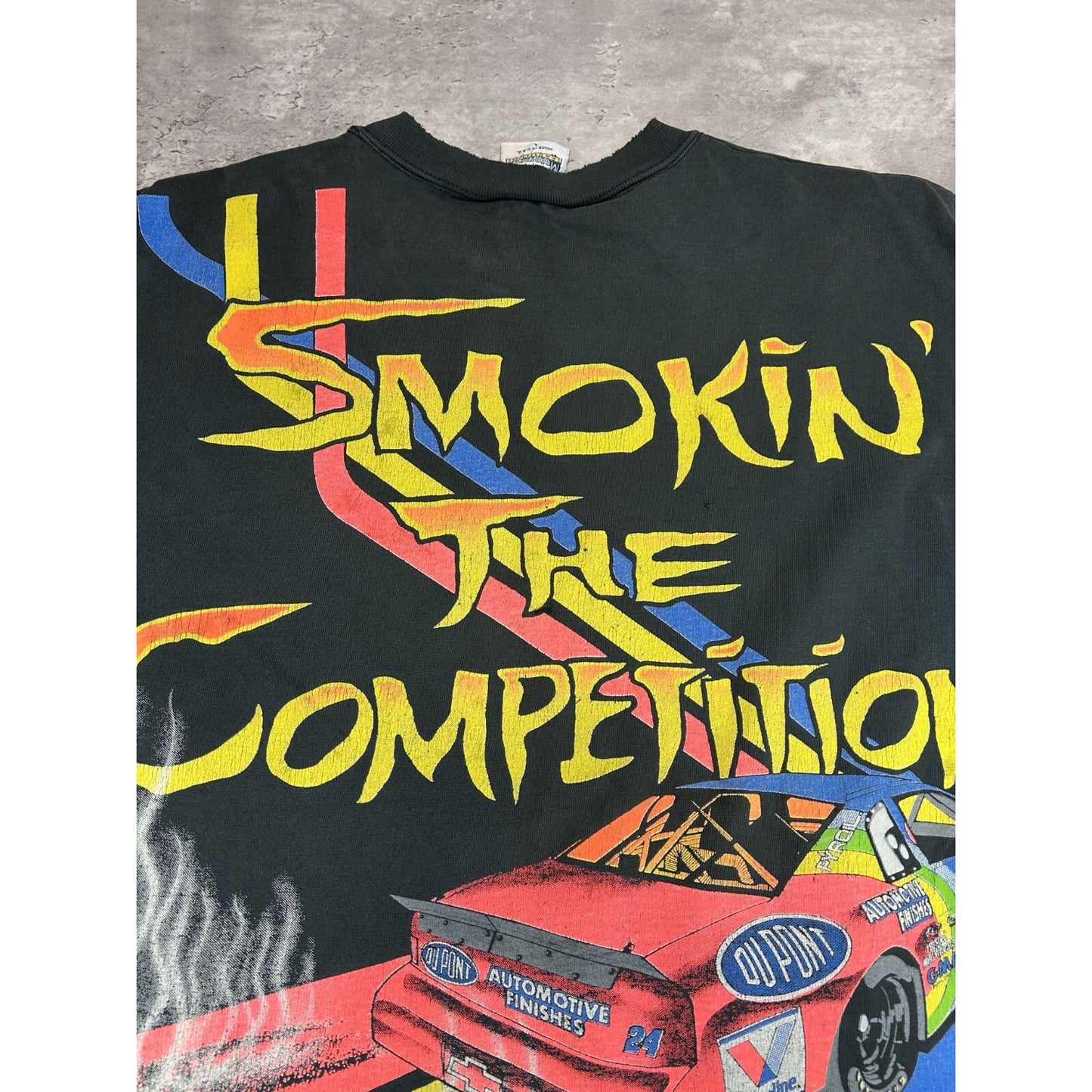 VTG 1995 Jeff Gordon #24 Dupont Racing Nascar All Over Print T-Shirt Size Large