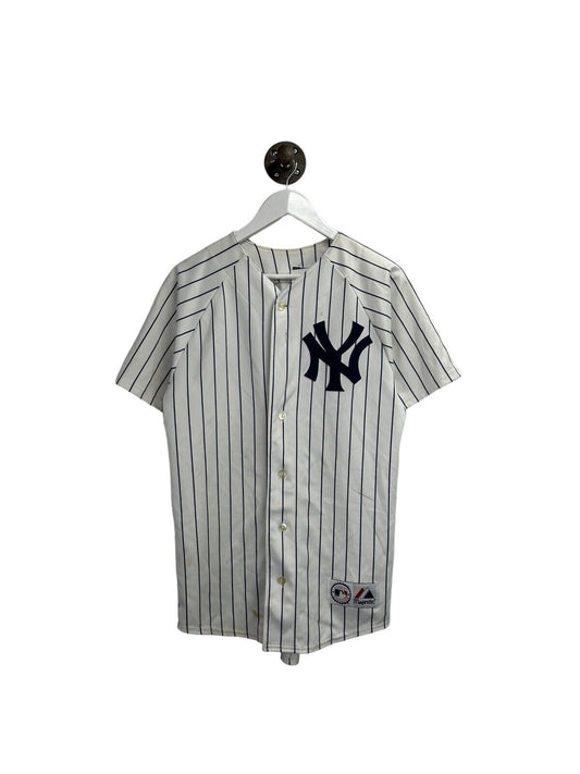 Vtg #55 Hideki Matsui New York Yankees MLB Pinstripe Majestic Jersey Sz Small