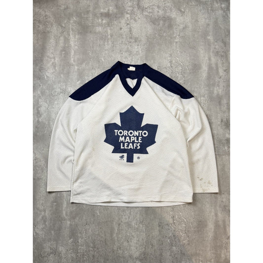 Vintage 1994 Toronto Maple Leafs NFL Two Tone Graphic Logo Hockey Jersey Size XL