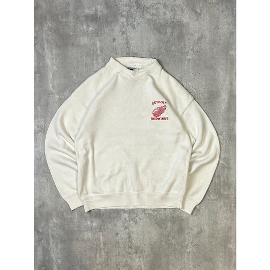 Vintage 90s Detroit Red Wings NHL Embroidered Pullover Knit Sweater Size Small