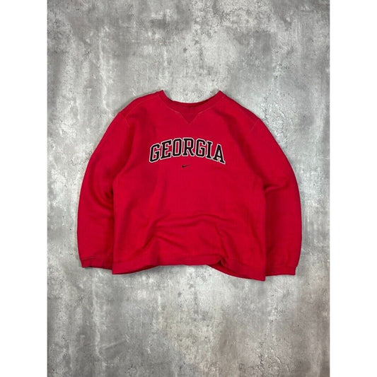 Vintage Womens Nike Georgia Bulldogs NCAA Nike Middle Swoosh Sweatshirt Size L Red