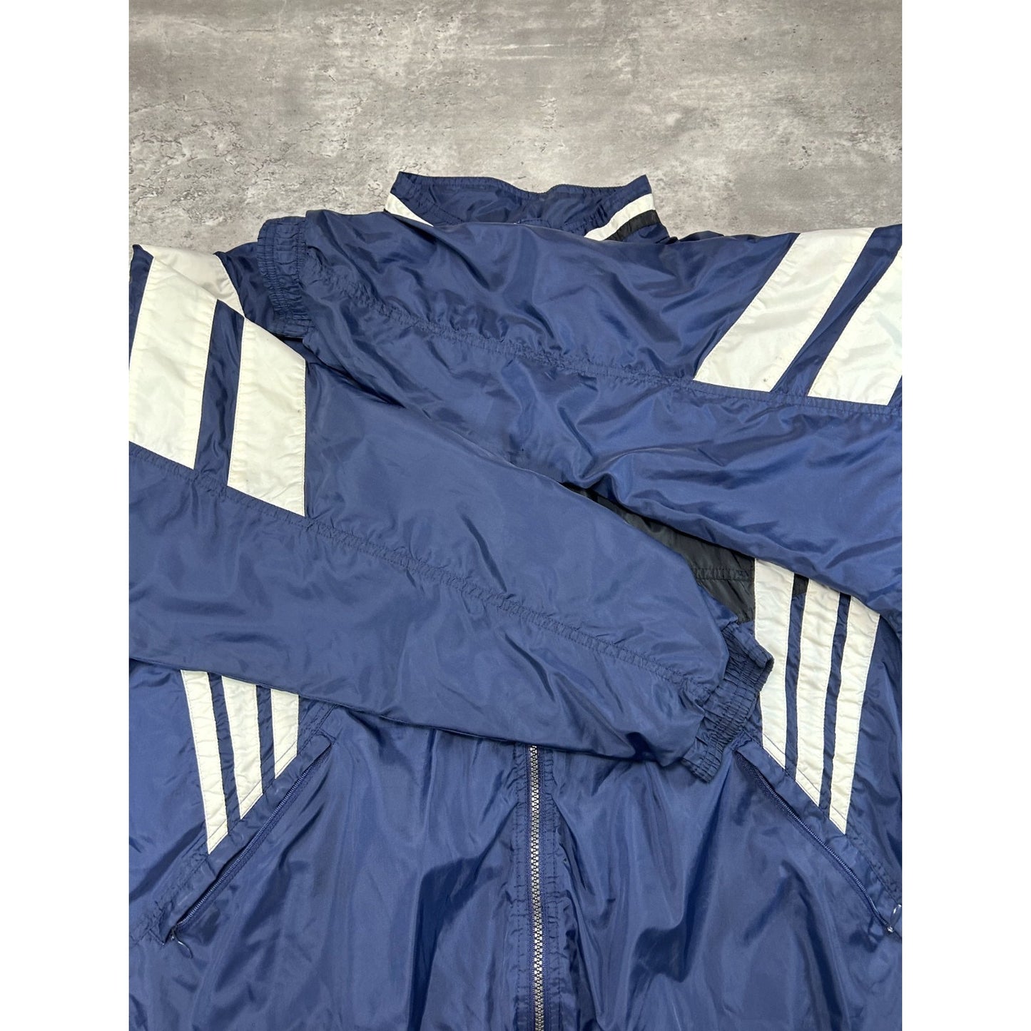 Vintage 90s Adidas Embroidered Spellout Nylon Windbreaker Jacket Size Large