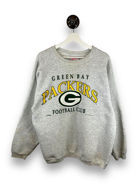 Vintage 1995 Green Bay Packers Arc Spell Out NFL Graphic Sweatshirt Sz Large 90s