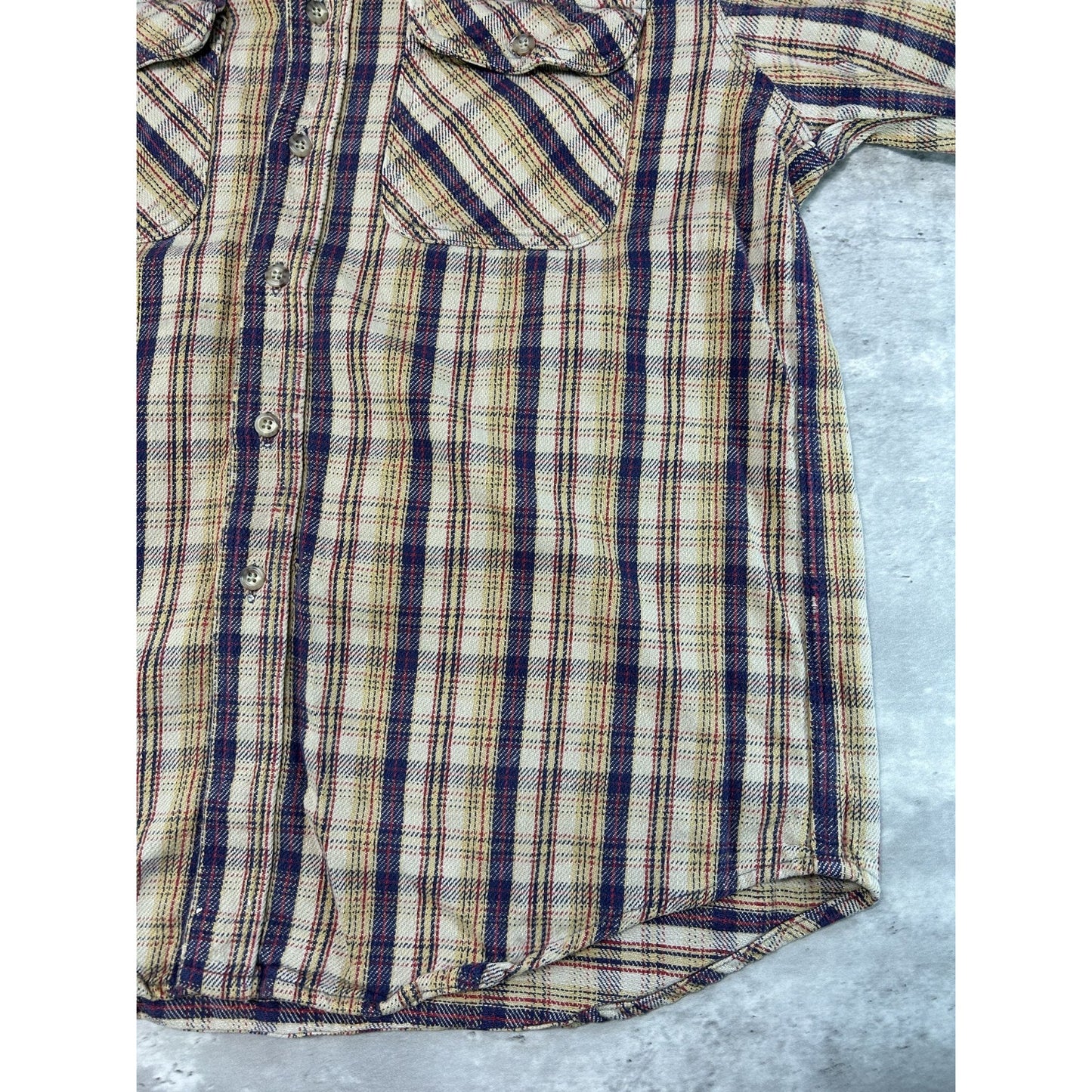 Vintage 90s Carhartt Plaid Double Pocket Long Sleeve Button Up Shirt Size Large