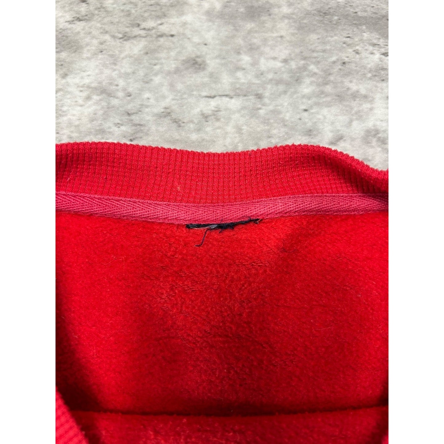 Vintage Stussy City Skyline Spellout Graphic Sweatshirt Size 2XL Red