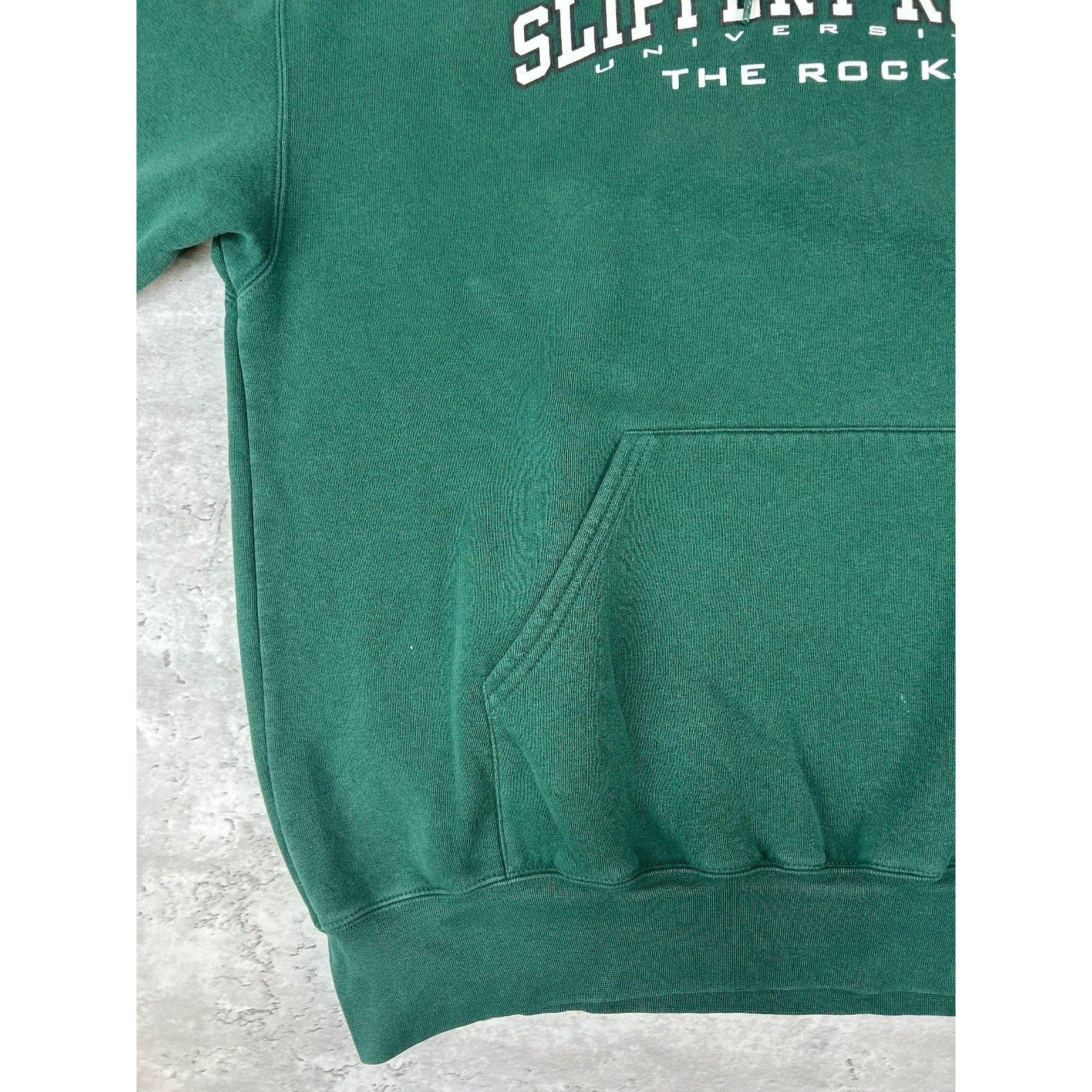 Vintage Slippery Rock University Graphic Spellout Hooded Sweatshirt Size Large