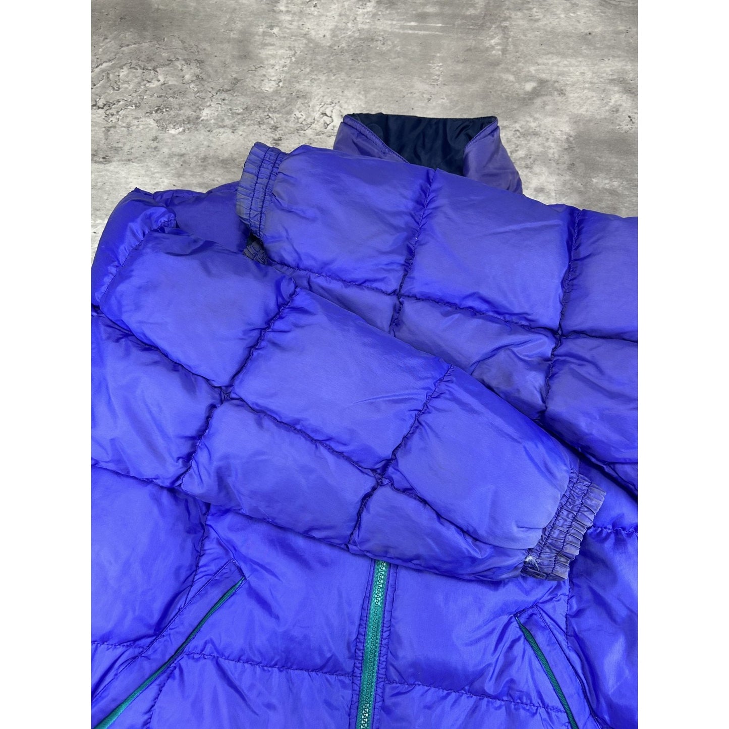 Vintage 90s Eddie Bauer Full Zip Two Tone Reversible Nylon Puffer Jacket Large