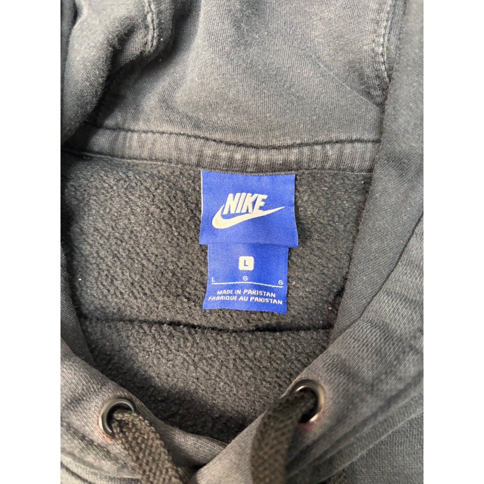 Nike Embroidered Swoosh Spellout Hooded Sweatshirt Size Large