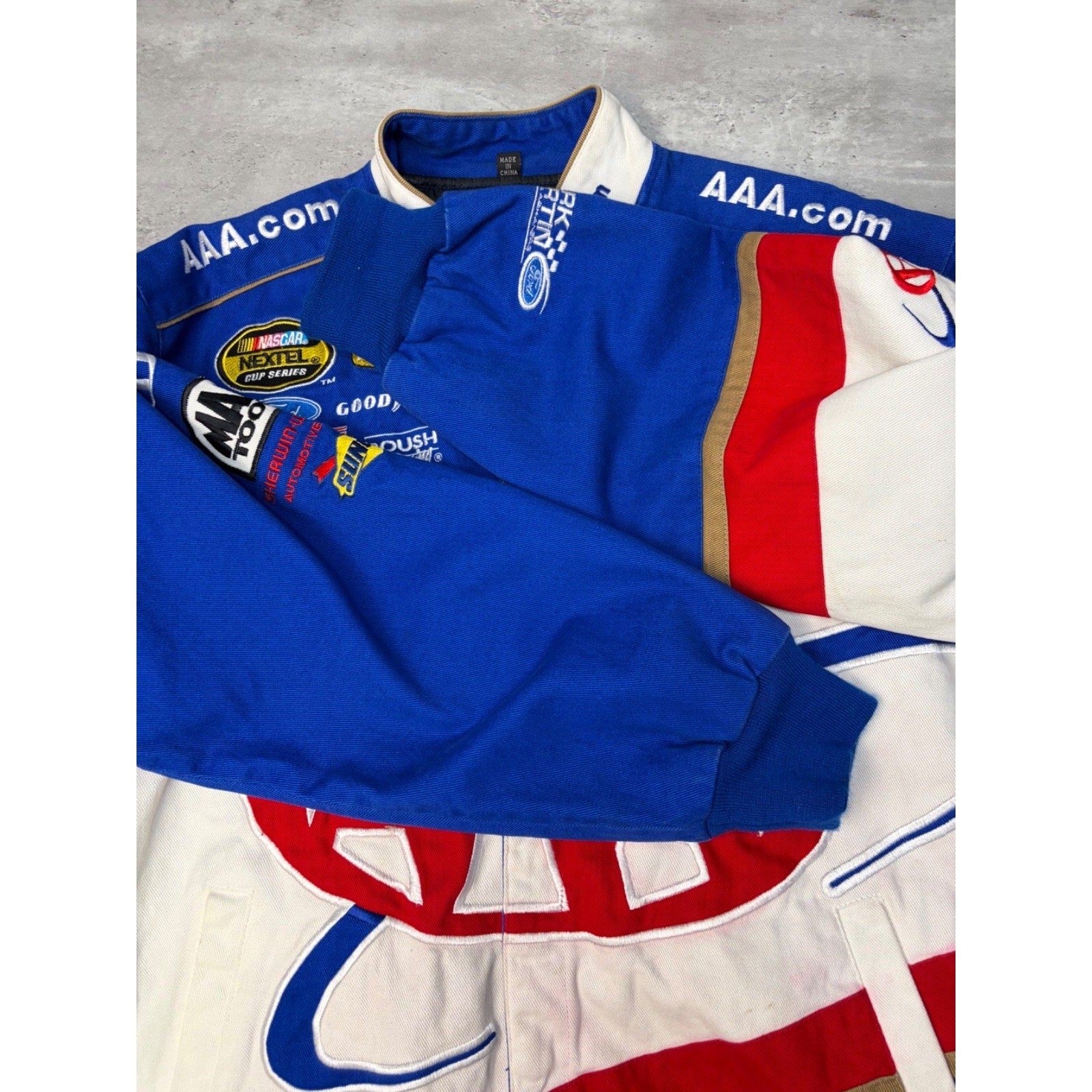 Vintage Mark Martin #6 Nascar AAA Embroidered Racing Jacket Size Medium