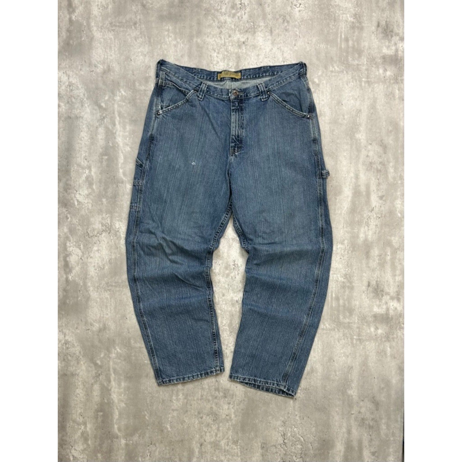 Vintage Lee Dungaree Medium Wash Denim Workwear Carpenter Pants Size 38