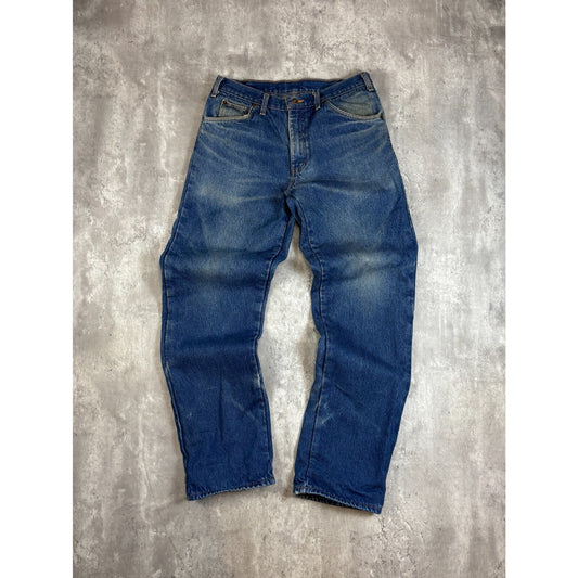 Vintage Dickies Dark Wash Denim Workwear Pants Size 33 Blue