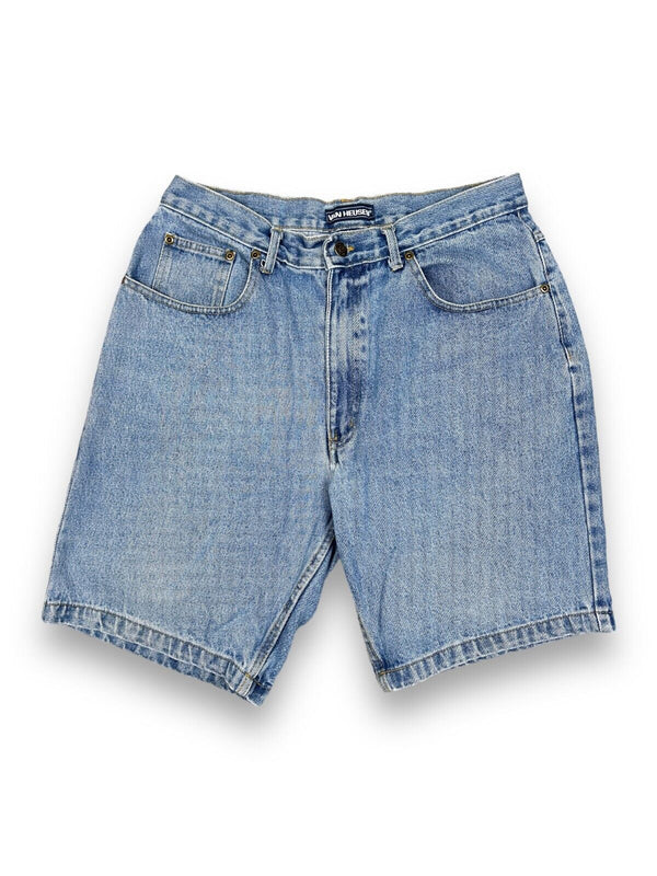 Vintage Van Heusen Light Wash Denim Casual Style Jean Jorts Shorts Size 32W