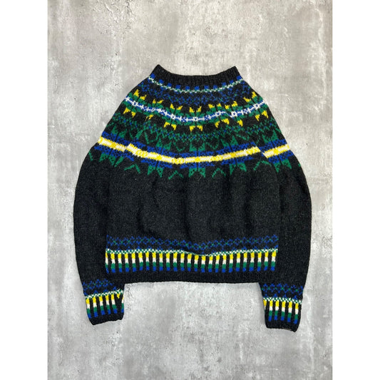 Vintage Allen Solly 100% Wool Aztec Pattern Knit Sweater Size XL