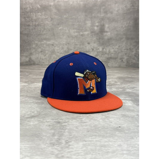 Midland Rockhounds MiLB Embroidered Logo Baseball Fitted Hat 7 1/2 Blue/Orange
