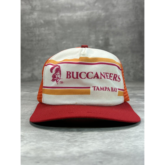 Vintage 1980s Tampa Bay Buccaneers NFL Graphic Trucker Snapback Hat OSFA