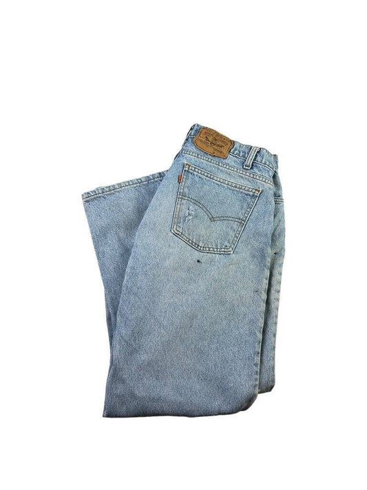 Vintage Levis Pants Orange Tab Light Wash Denim Size 34W Blue Made In USA