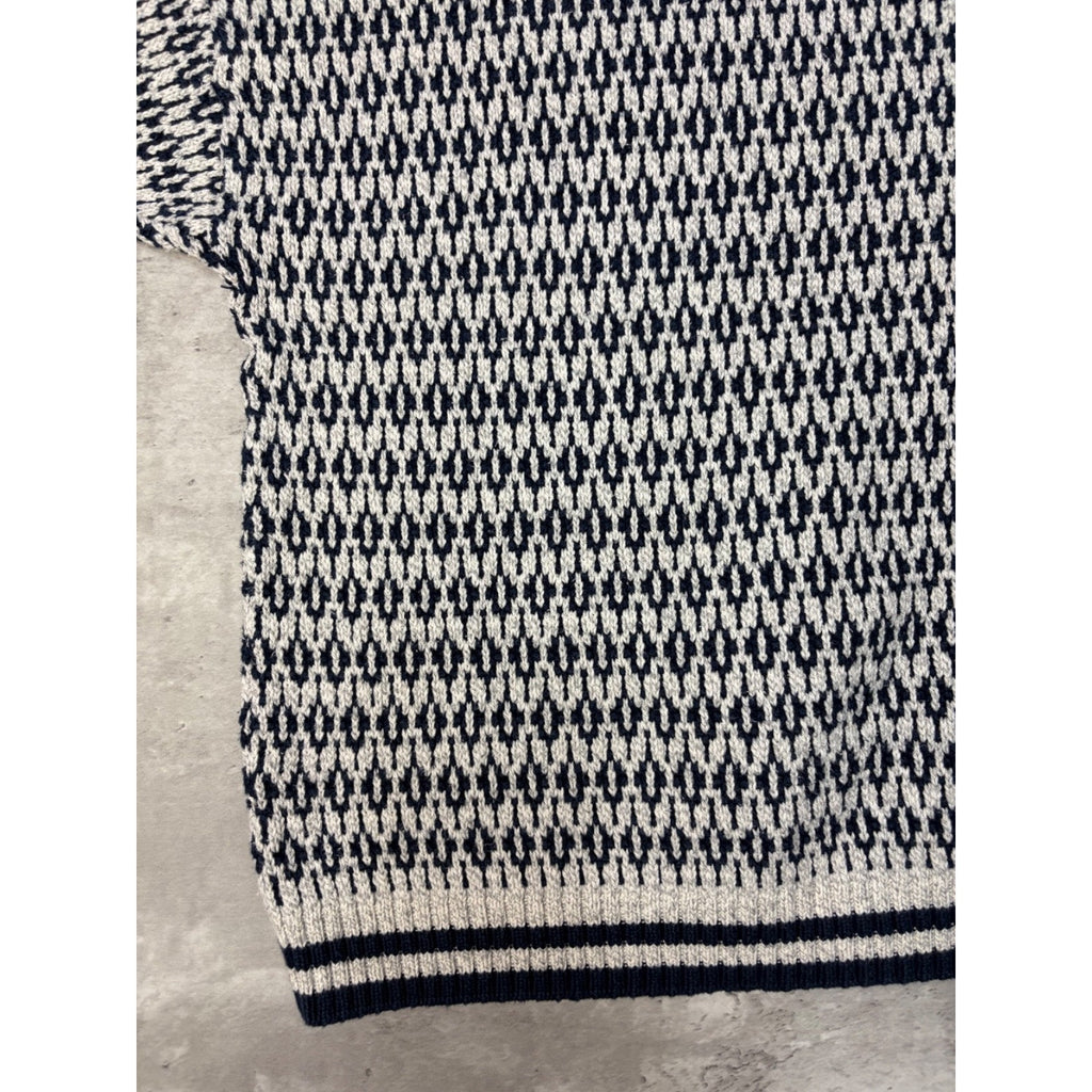 VTG 90s Club Room Abstract Diamond Print Pattern Pullover Knit Sweater Size XL