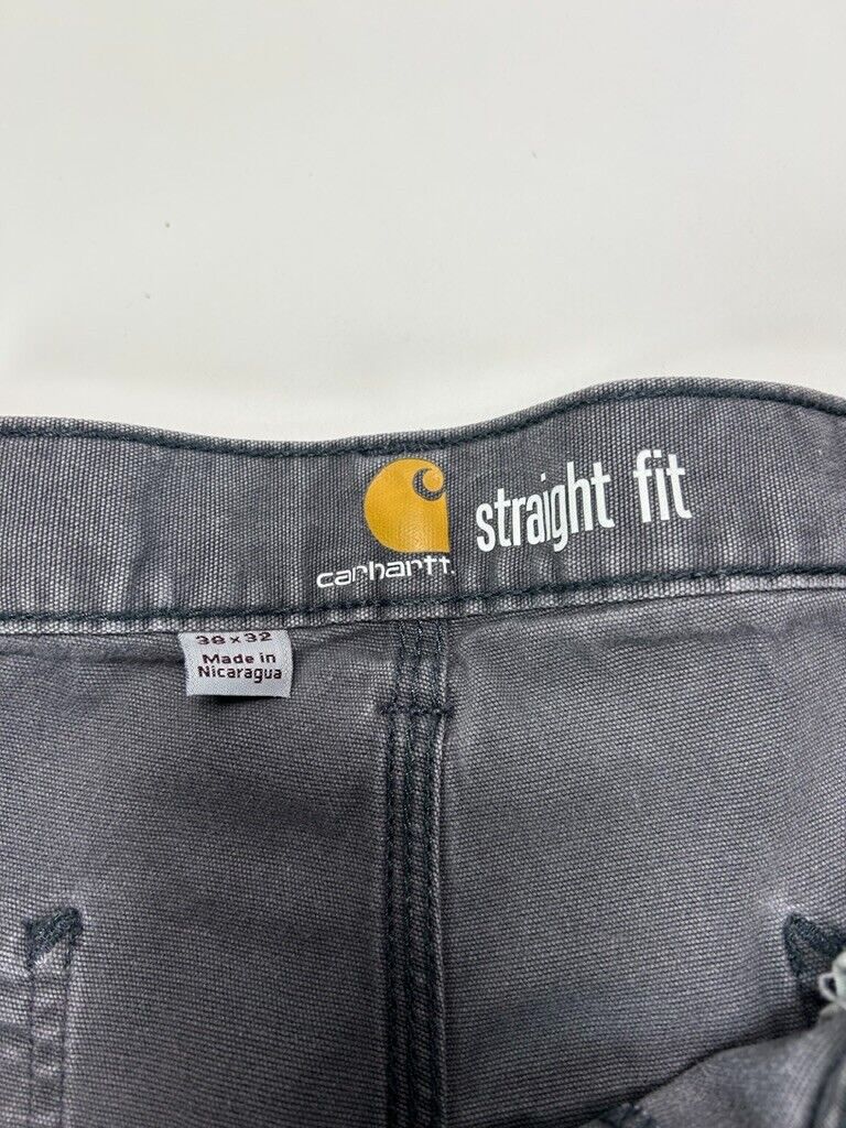 Carhartt Straight Fit Canvas Work Wear Pants Size 37W Gray