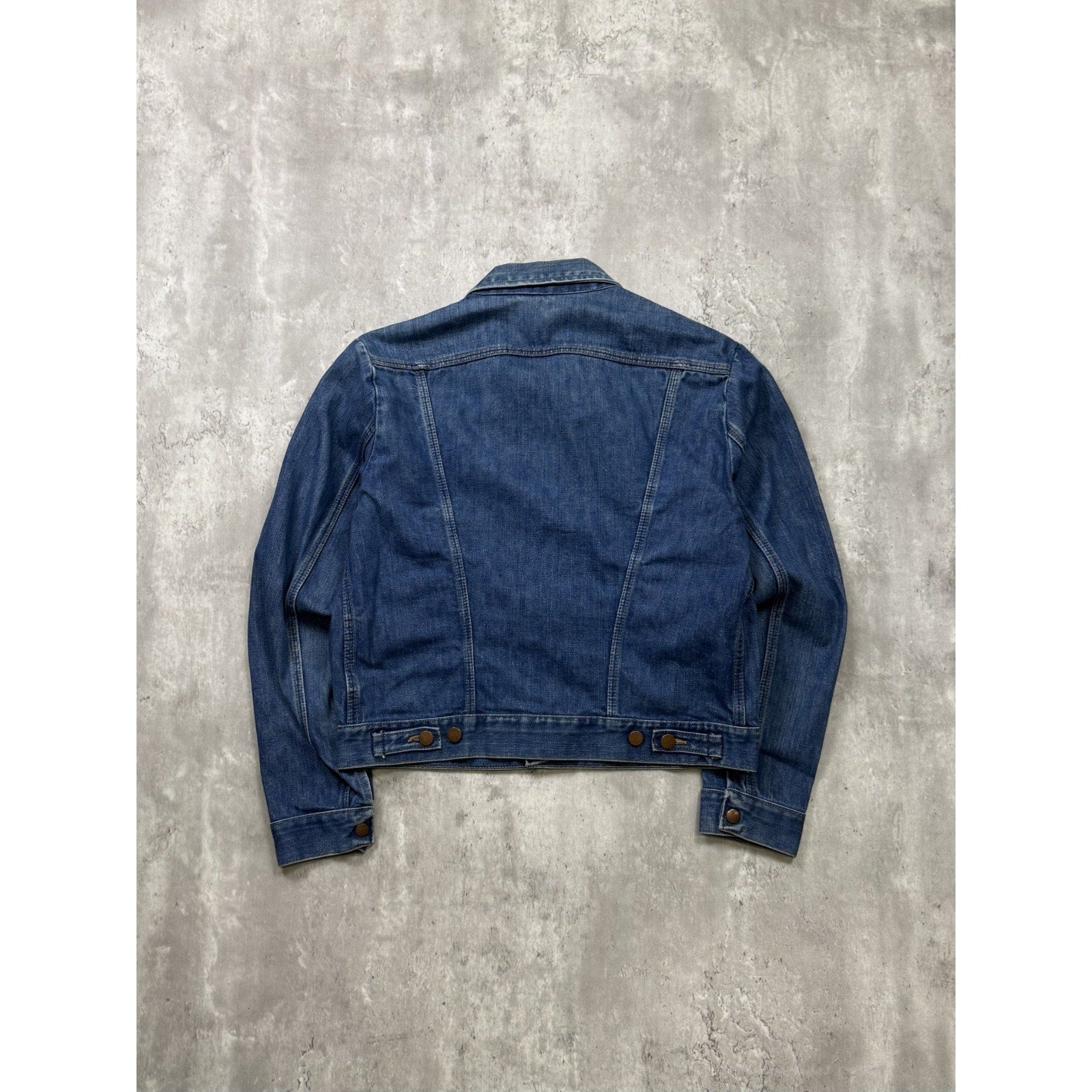 Vintage 1970s Wrangler Dark Wash Denim 4 Pocket Trucker Jacket Size Small