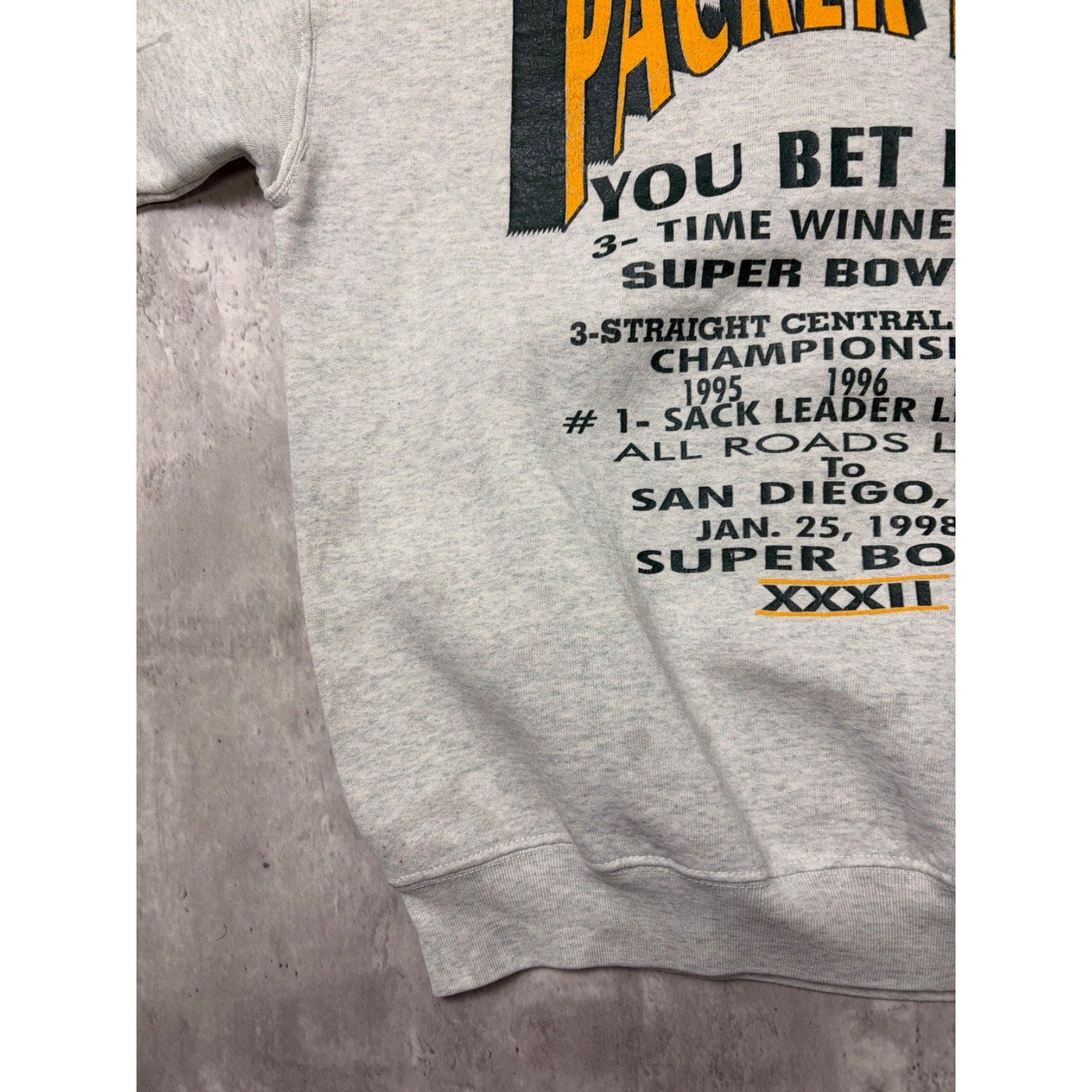 Vintage 1997 Green Bay Packers 3x CentraI Division Champs Sweatshirt Size Large