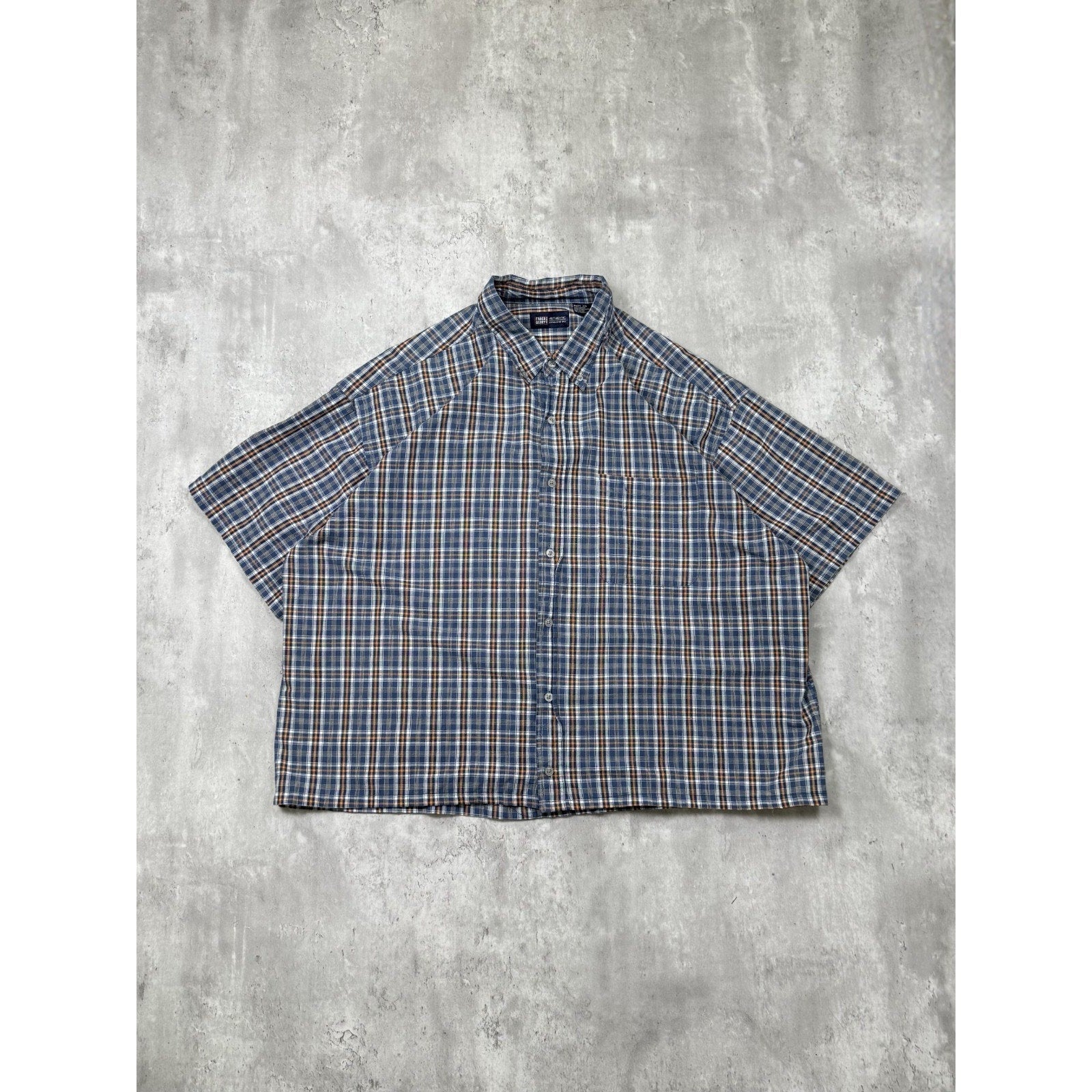 Vintage Faded Glory Single Pocket Plaid Cropped Button Up Shirt Size 2XL