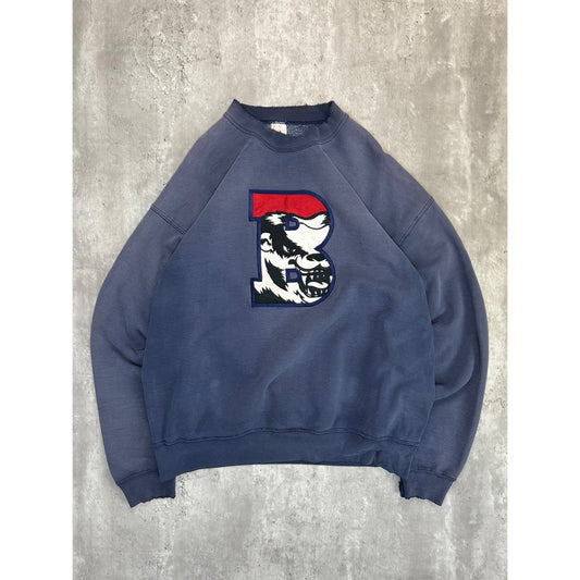 Vintage 90s Brock Badgers Embroidered Graphic Collegiate Sweatshirt Size XL
