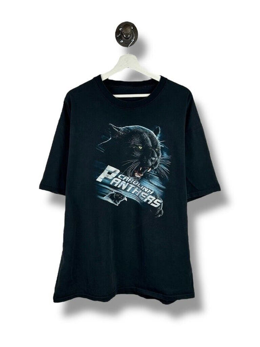 Carolina Panthers NFL Realistic Graphic Spellout Football T-Shirt Size 2XL Black